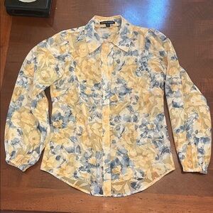 Boston Proper Multicolor Floral Blouse